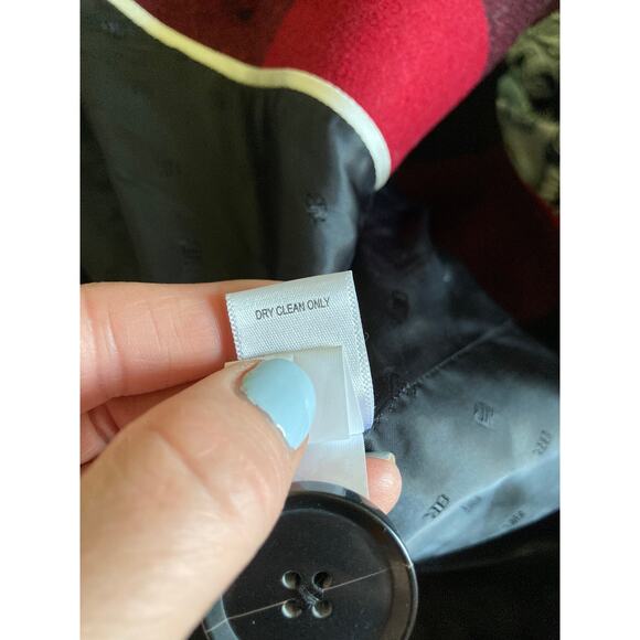 Banana Republic Red & Black Buffalo Checks Wool Blend Coat, Size S - Picture 6 of 6